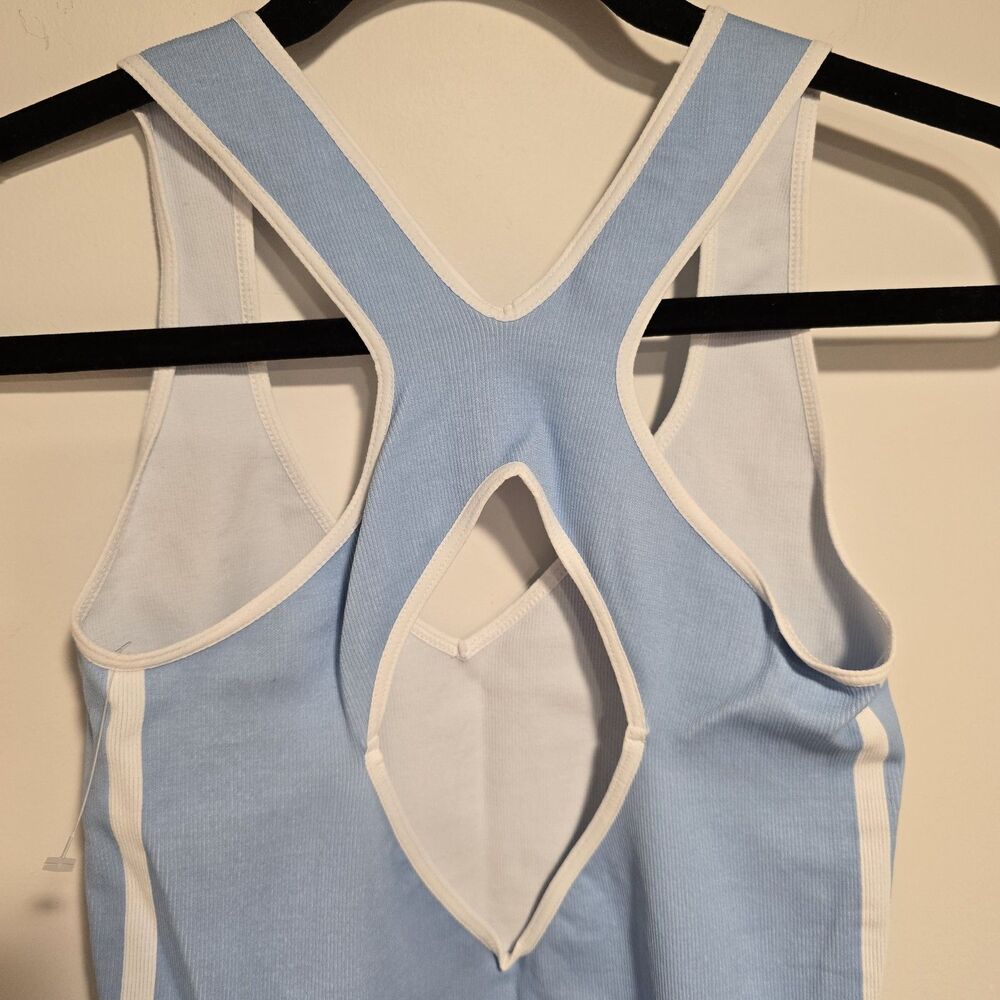 Free People FP Movement Power Play Bodysuit Baby Blue Size M/L Athletic Sporty - Picture 9 of 13